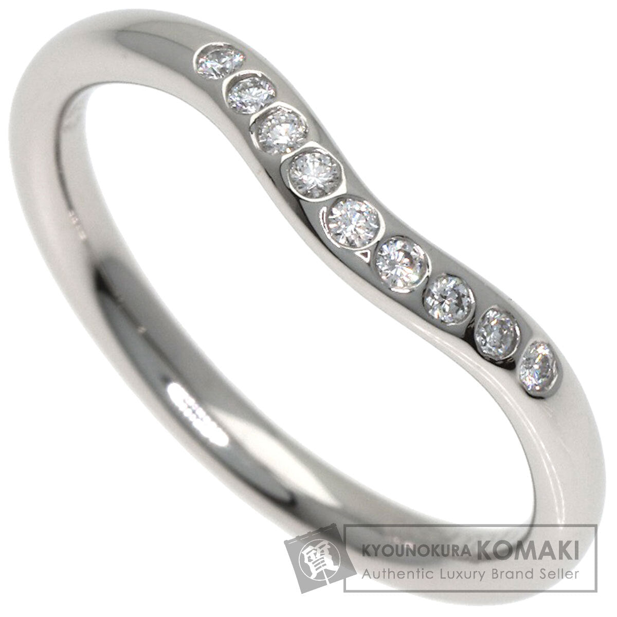 TIFFANY&Co. Curved band Diamond Ring Platinum PT950 Ladies [Used]