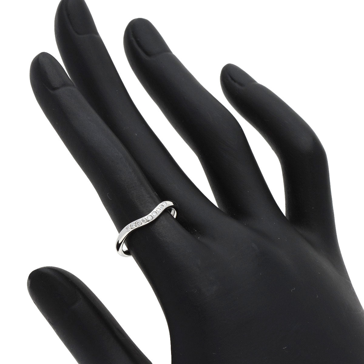 TIFFANY&Co. Curved band Diamond Ring Platinum PT950 Ladies [Used]