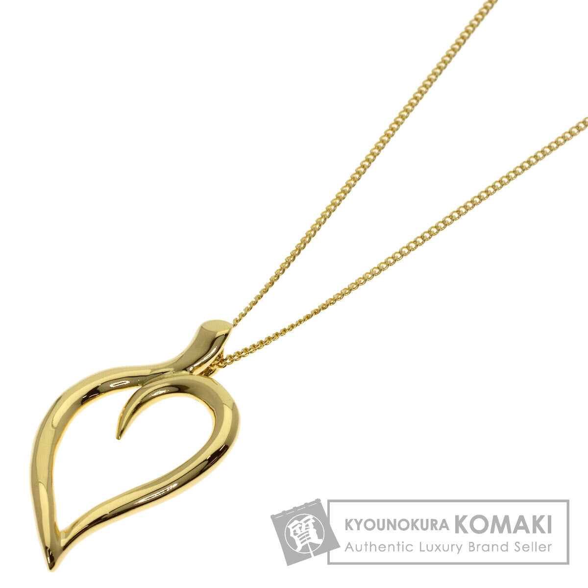 TIFFANY&Co. Leaf heart Necklace K18 Yellow Gold Ladies [Used]
