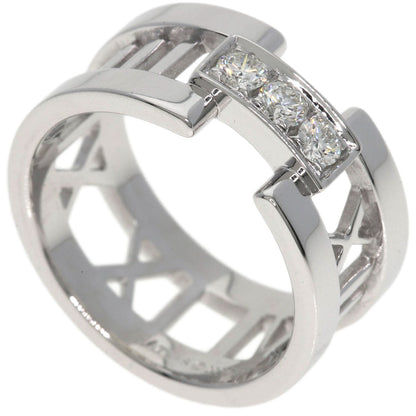 TIFFANY&Co. Atlas 3P Diamond Ring K18 White Gold Ladies [Used]