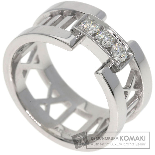 TIFFANY&Co. Atlas 3P Diamond Ring K18 White Gold Ladies [Used]