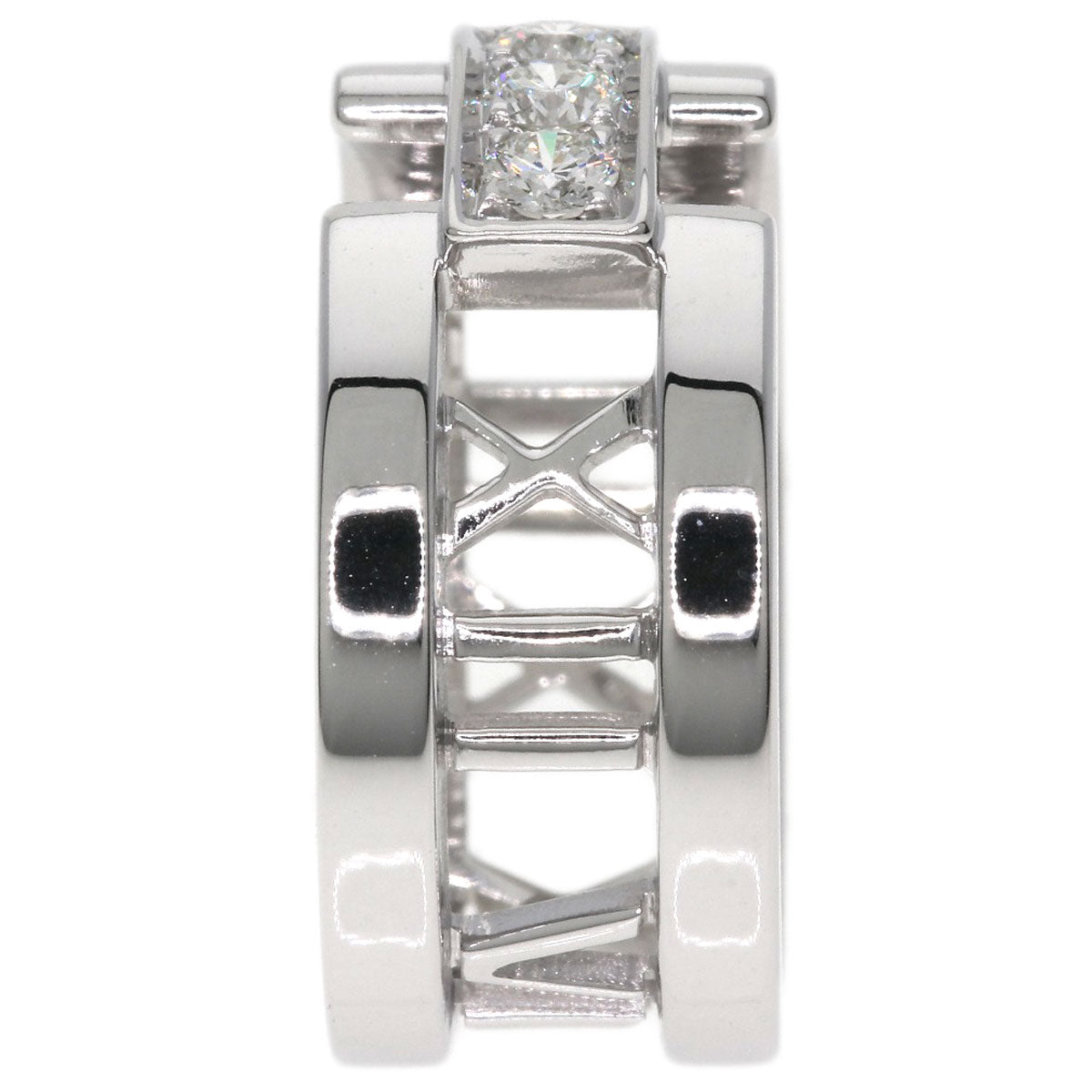 TIFFANY&Co. Atlas 3P Diamond Ring K18 White Gold Ladies [Used]