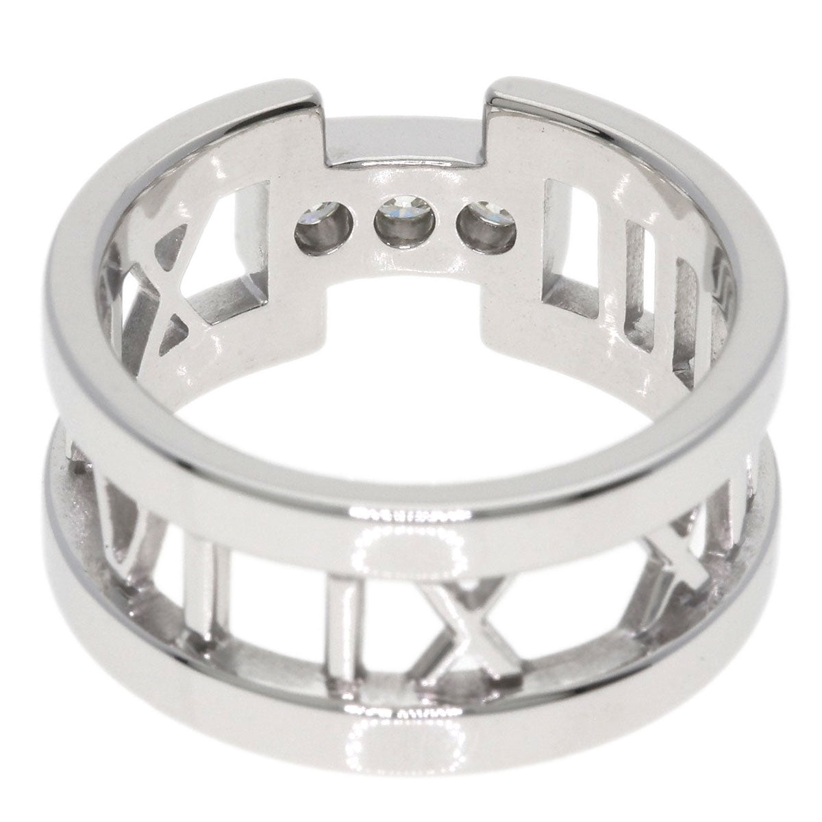 TIFFANY&Co. Atlas 3P Diamond Ring K18 White Gold Ladies [Used]