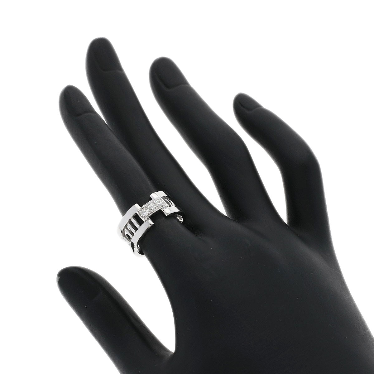 TIFFANY&Co. Atlas 3P Diamond Ring K18 White Gold Ladies [Used]