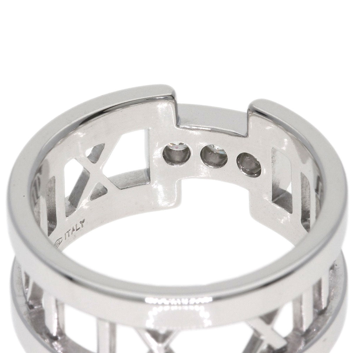 TIFFANY&Co. Atlas 3P Diamond Ring K18 White Gold Ladies [Used]
