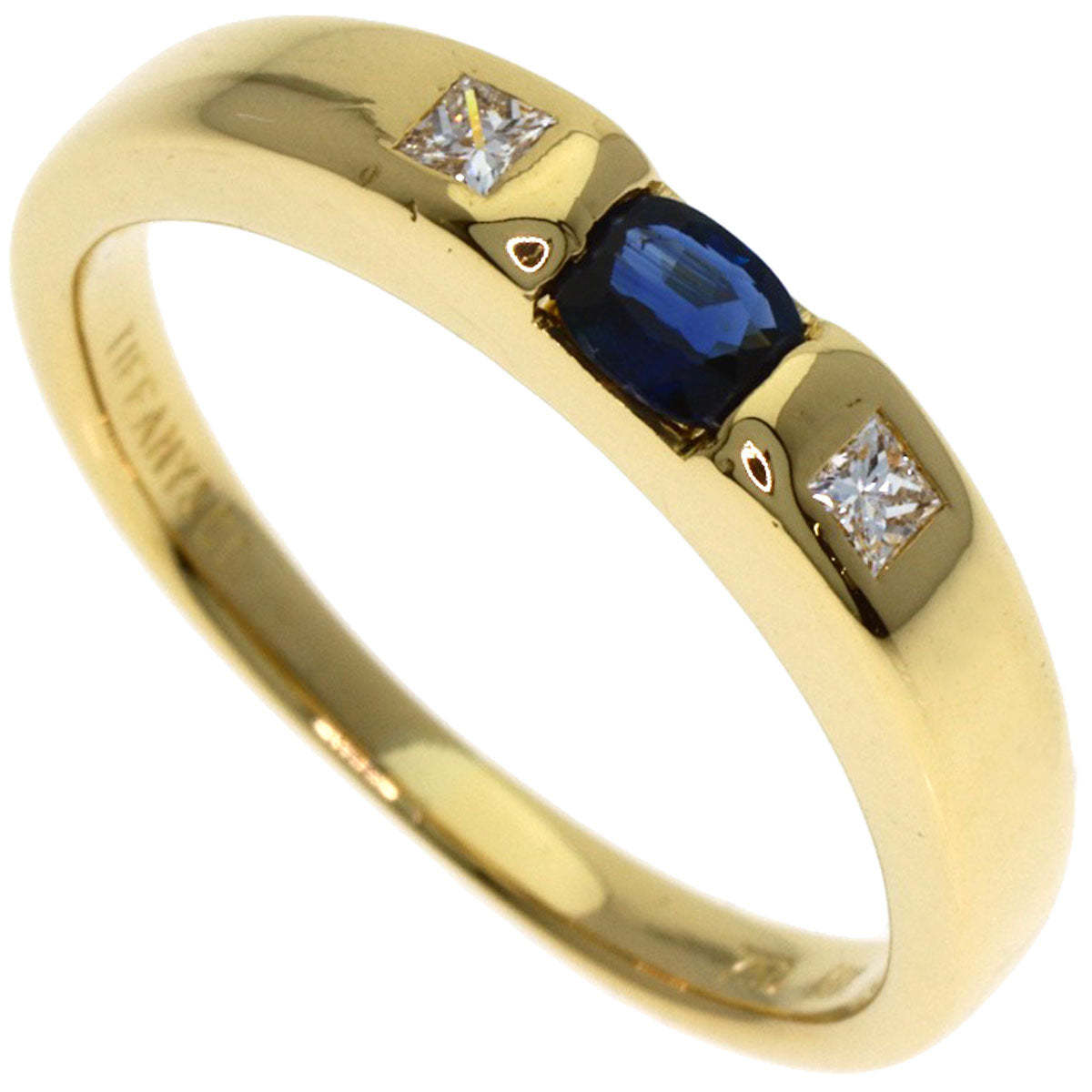 TIFFANY&Co. Stacking Sapphire 2P Diamond Ring K18 Yellow Gold Ladies [Used]