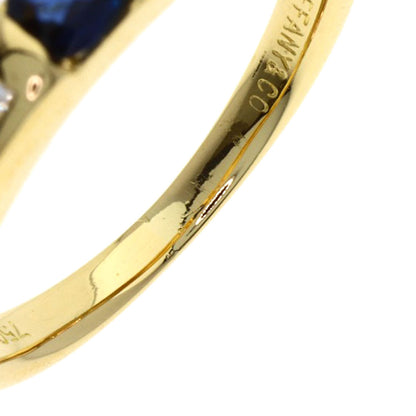 TIFFANY&Co. Stacking Sapphire 2P Diamond Ring K18 Yellow Gold Ladies [Used]