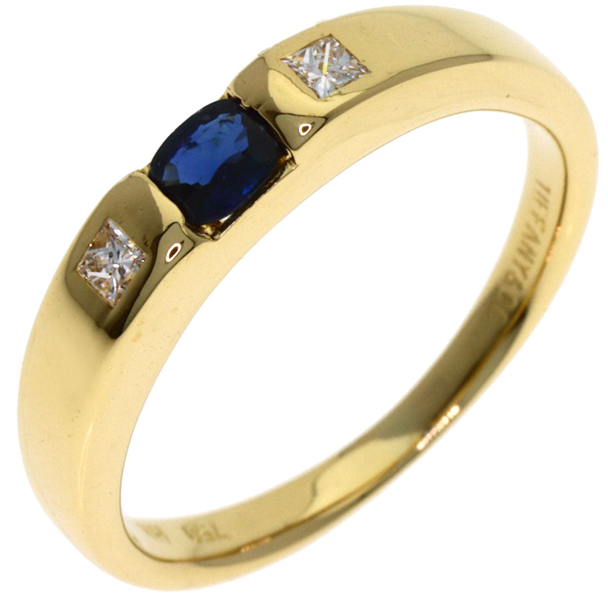 TIFFANY&Co. Stacking Sapphire 2P Diamond Ring K18 Yellow Gold Ladies [Used]