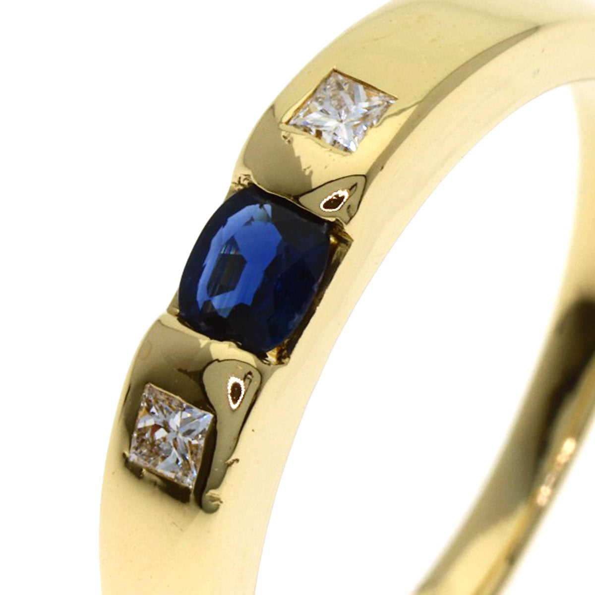 TIFFANY&Co. Stacking Sapphire 2P Diamond Ring K18 Yellow Gold Ladies [Used]