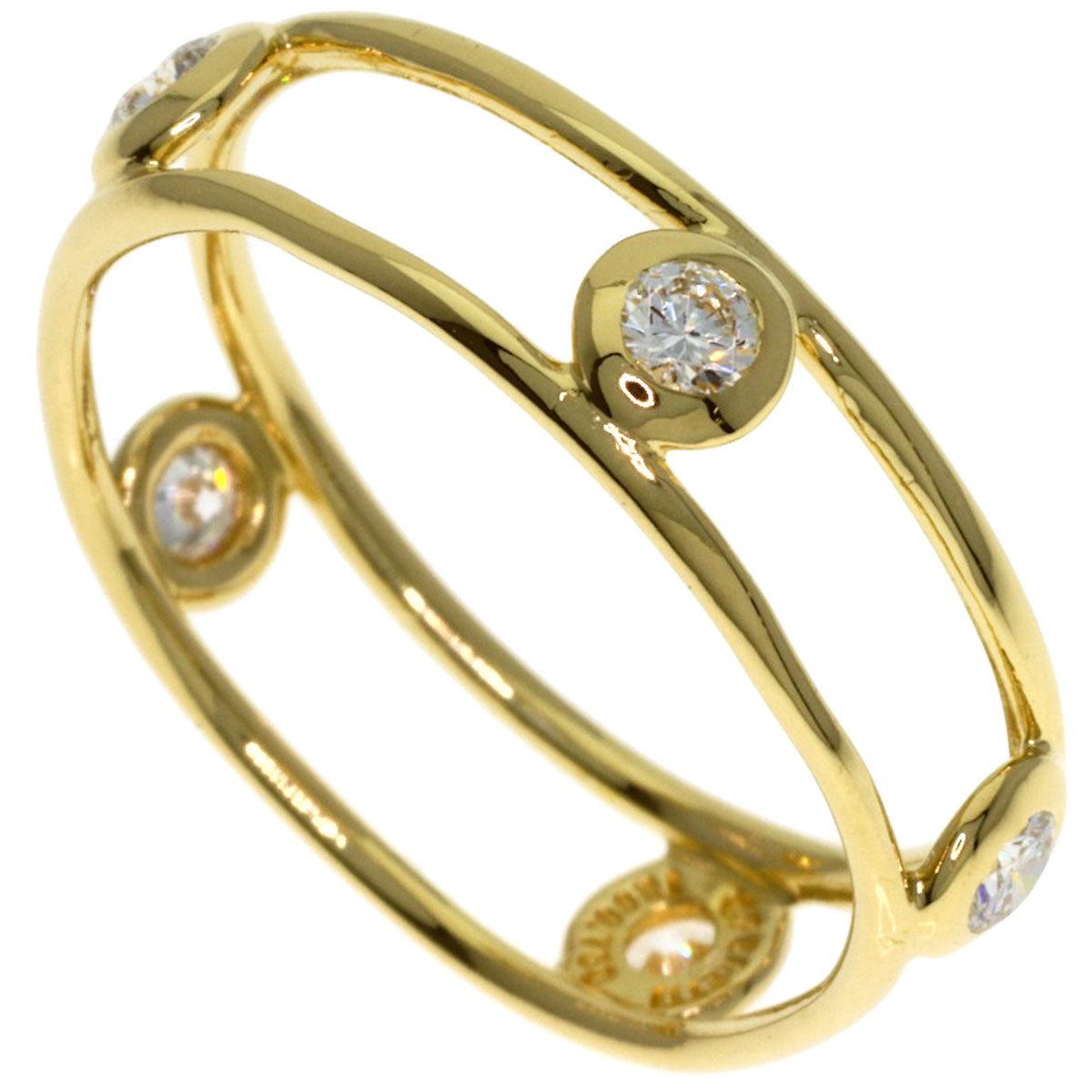 TIFFANY&Co. Double Wire 5P Diamond Ring K18 Yellow Gold Ladies [Used]