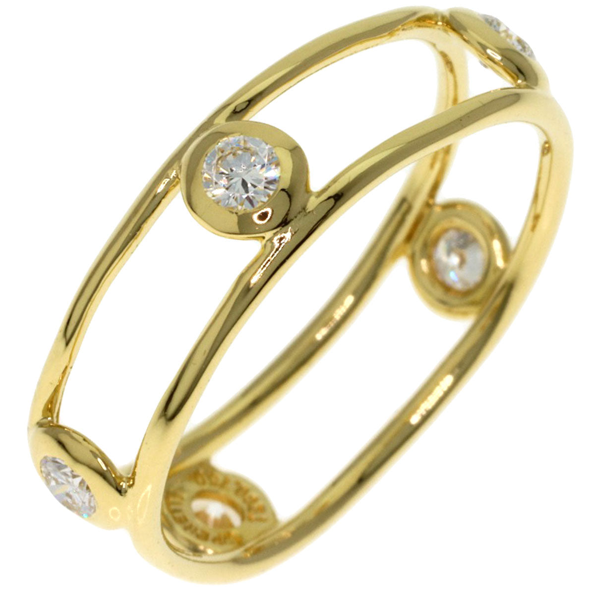 TIFFANY&Co. Double Wire 5P Diamond Ring K18 Yellow Gold Ladies [Used]