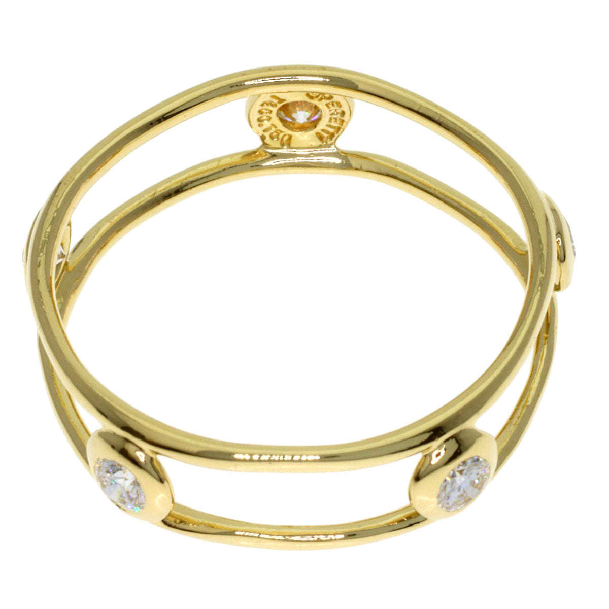 TIFFANY&Co. Double Wire 5P Diamond Ring K18 Yellow Gold Ladies [Used]