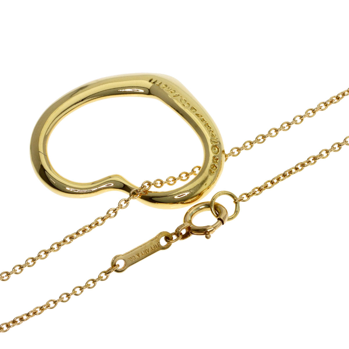 TIFFANY&Co. Open heart Necklace K18 Yellow Gold Ladies [Used]