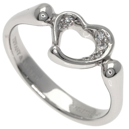 TIFFANY&Co. Open Heart Diamond Ring Platinum PT950 Ladies [Used]