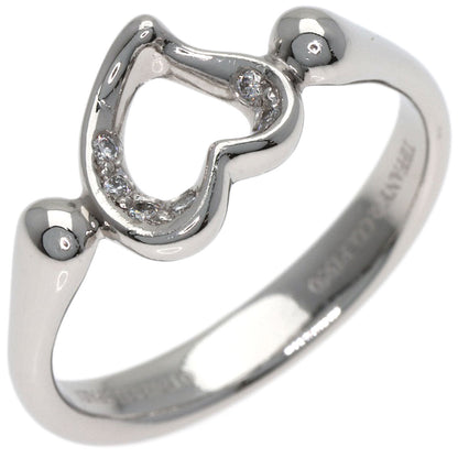 TIFFANY&Co. Open Heart Diamond Ring Platinum PT950 Ladies [Used]
