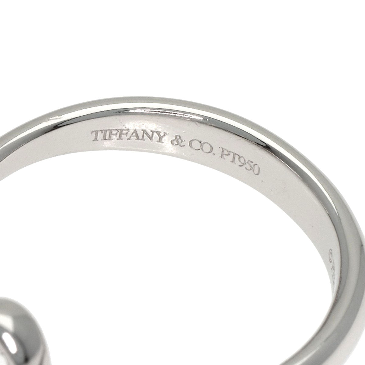 TIFFANY&Co. Open Heart Diamond Ring Platinum PT950 Ladies [Used]