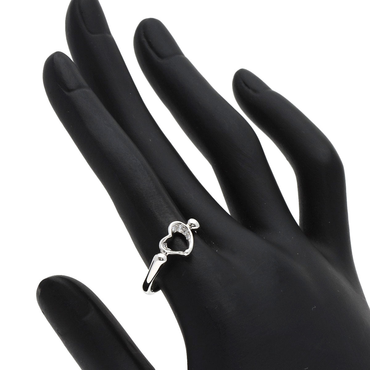 TIFFANY&Co. Open Heart Diamond Ring Platinum PT950 Ladies [Used]