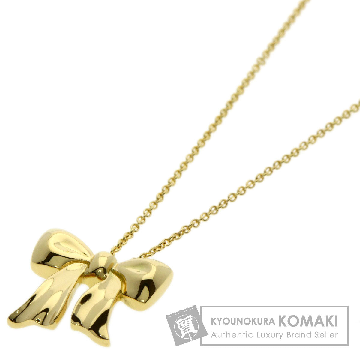 TIFFANY&Co. ribbon Necklace K18 Yellow Gold Ladies [Used]