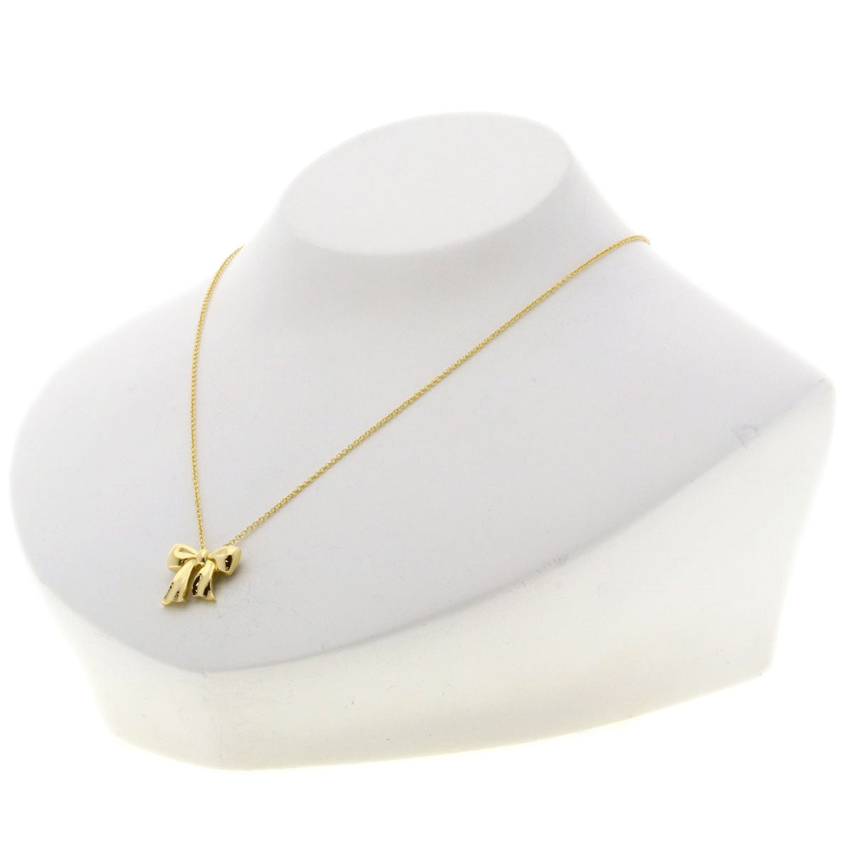 TIFFANY&Co. ribbon Necklace K18 Yellow Gold Ladies [Used]
