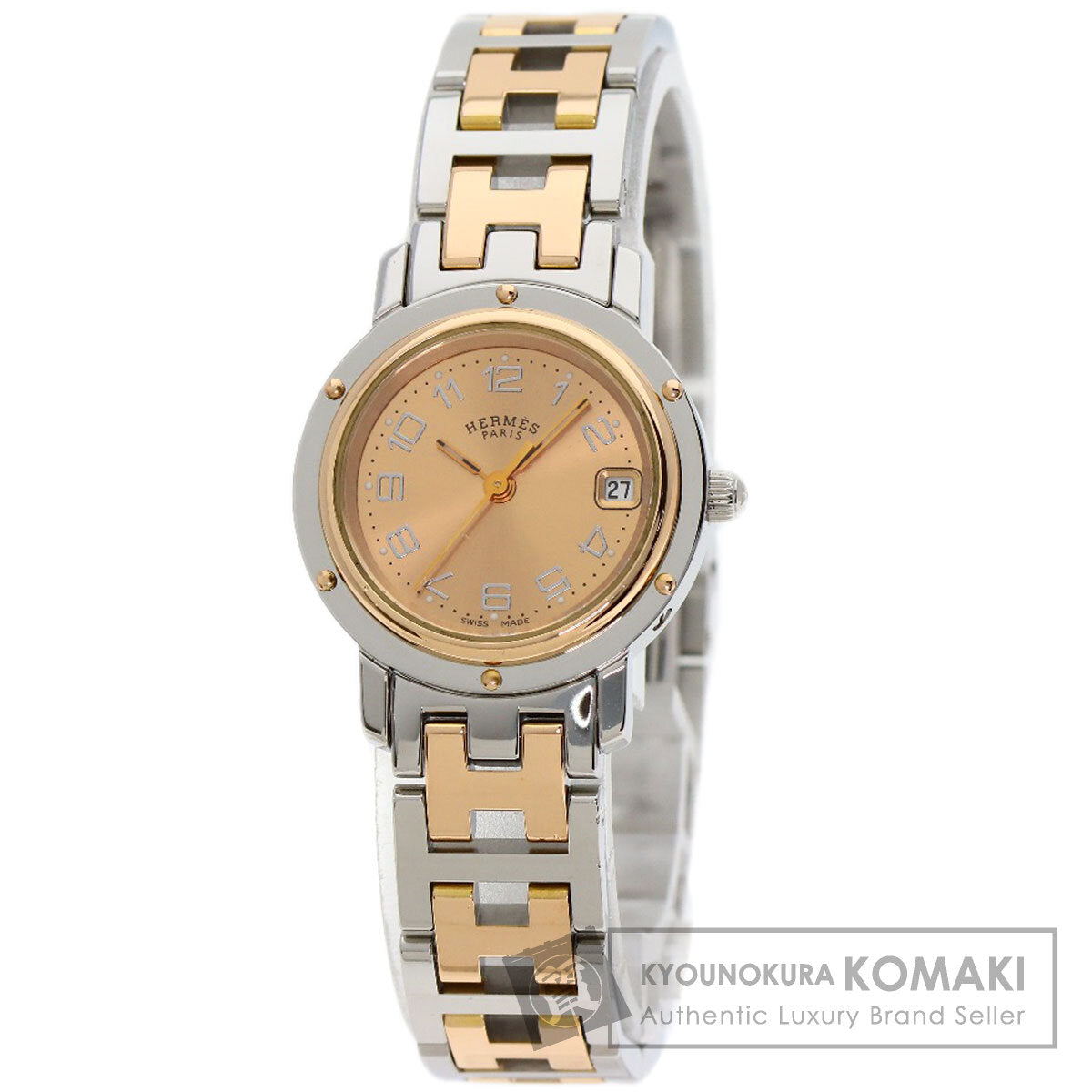 HERMES Clipper new buckle Watches CL4.221 Stainless Steel/SSxPGP Ladies