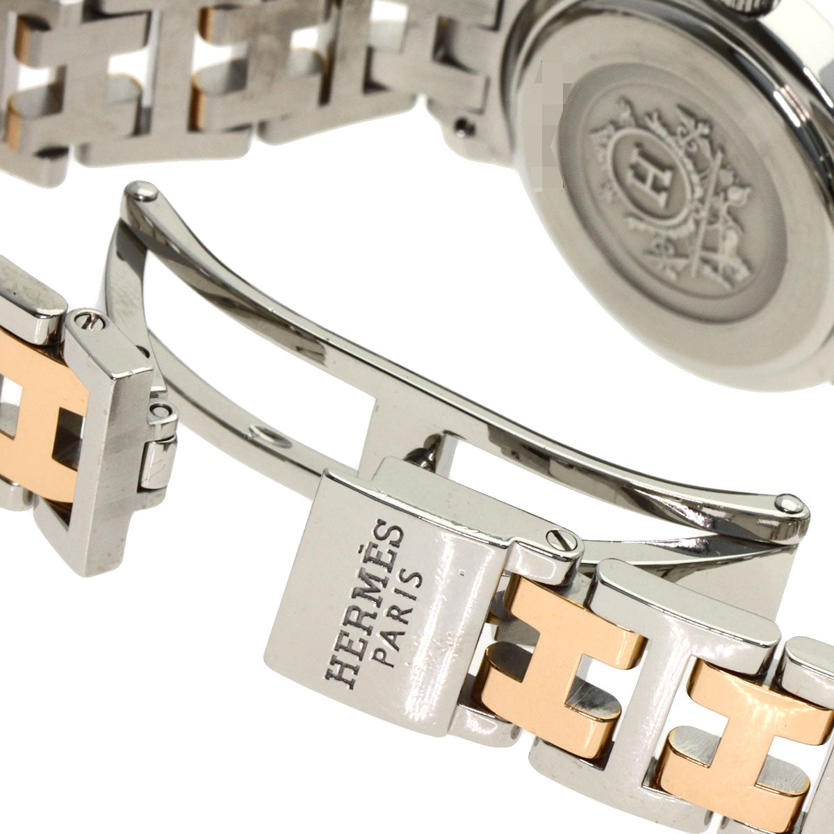 HERMES Clipper new buckle Watches CL4.221 Stainless Steel/SSxPGP Ladies