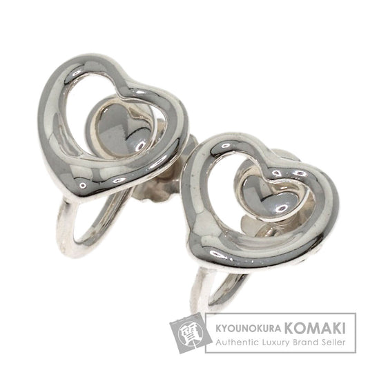 TIFFANY&Co. Open heart Earring Silver Ladies [Used]