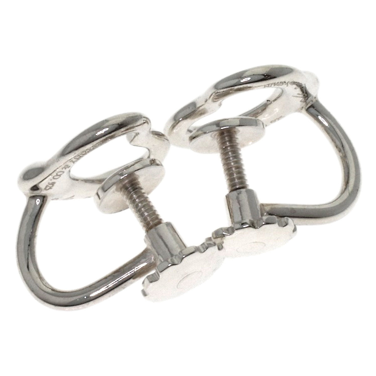 TIFFANY&Co. Open heart Earring Silver Ladies [Used]