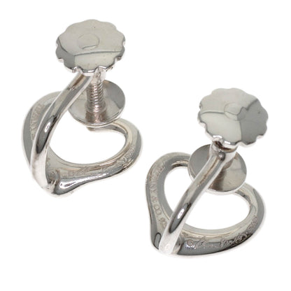 TIFFANY&Co. Open heart Earring Silver Ladies [Used]