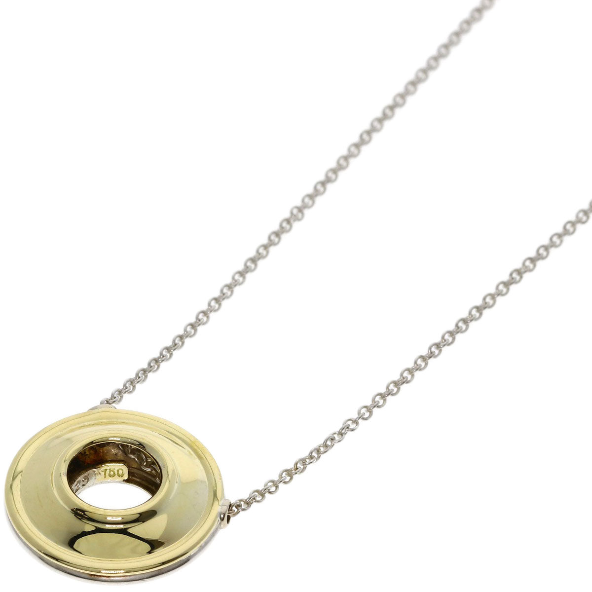 TIFFANY&Co. Circle Necklace Silver 18K Yellow GoldLadies [Used]