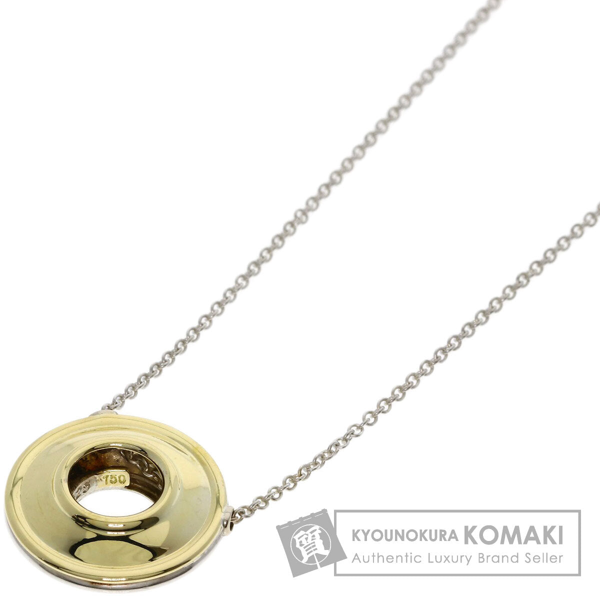 TIFFANY&Co. Circle Necklace Silver 18K Yellow GoldLadies [Used]