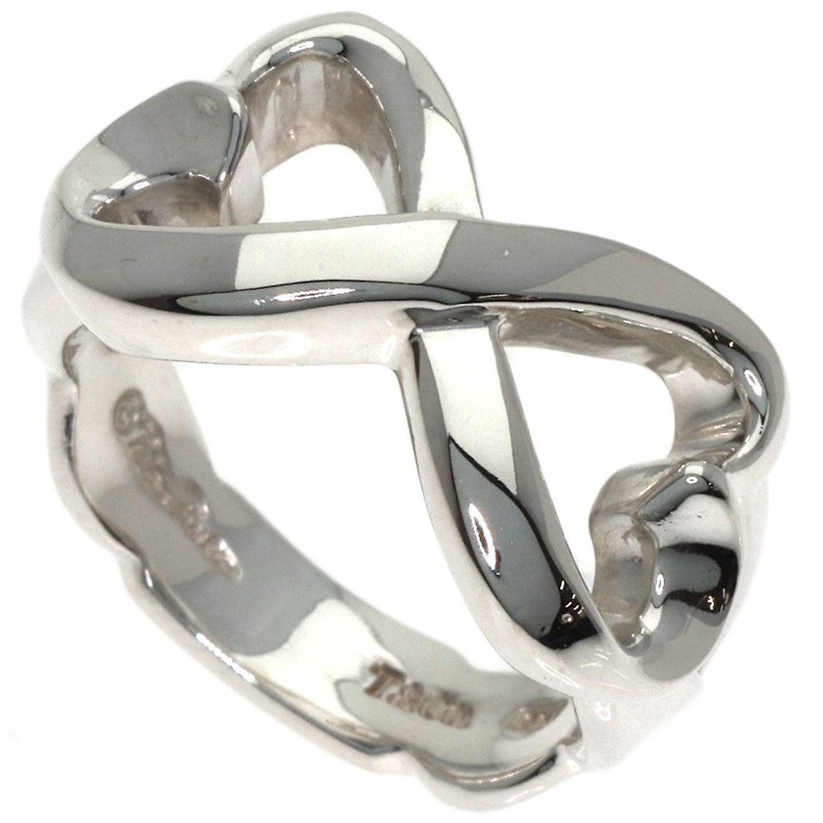 TIFFANY&Co. Double Loving Heart Ring Silver Ladies [Used]