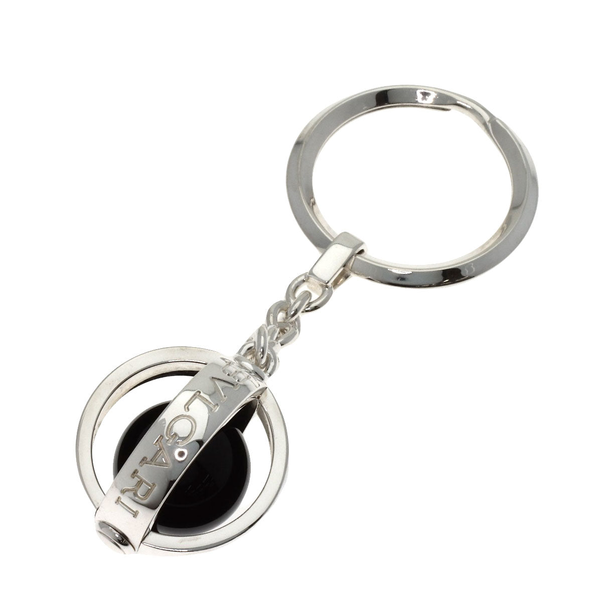 BVLGARI logo Key ring Silver Ladies [Used]