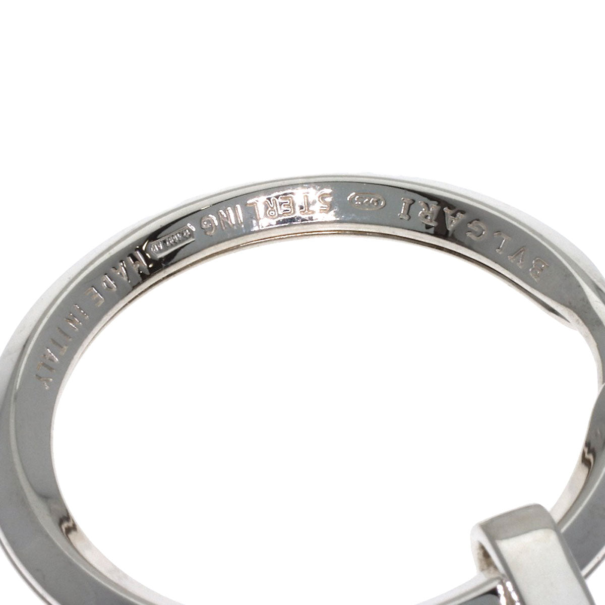 BVLGARI logo Key ring Silver Ladies [Used]