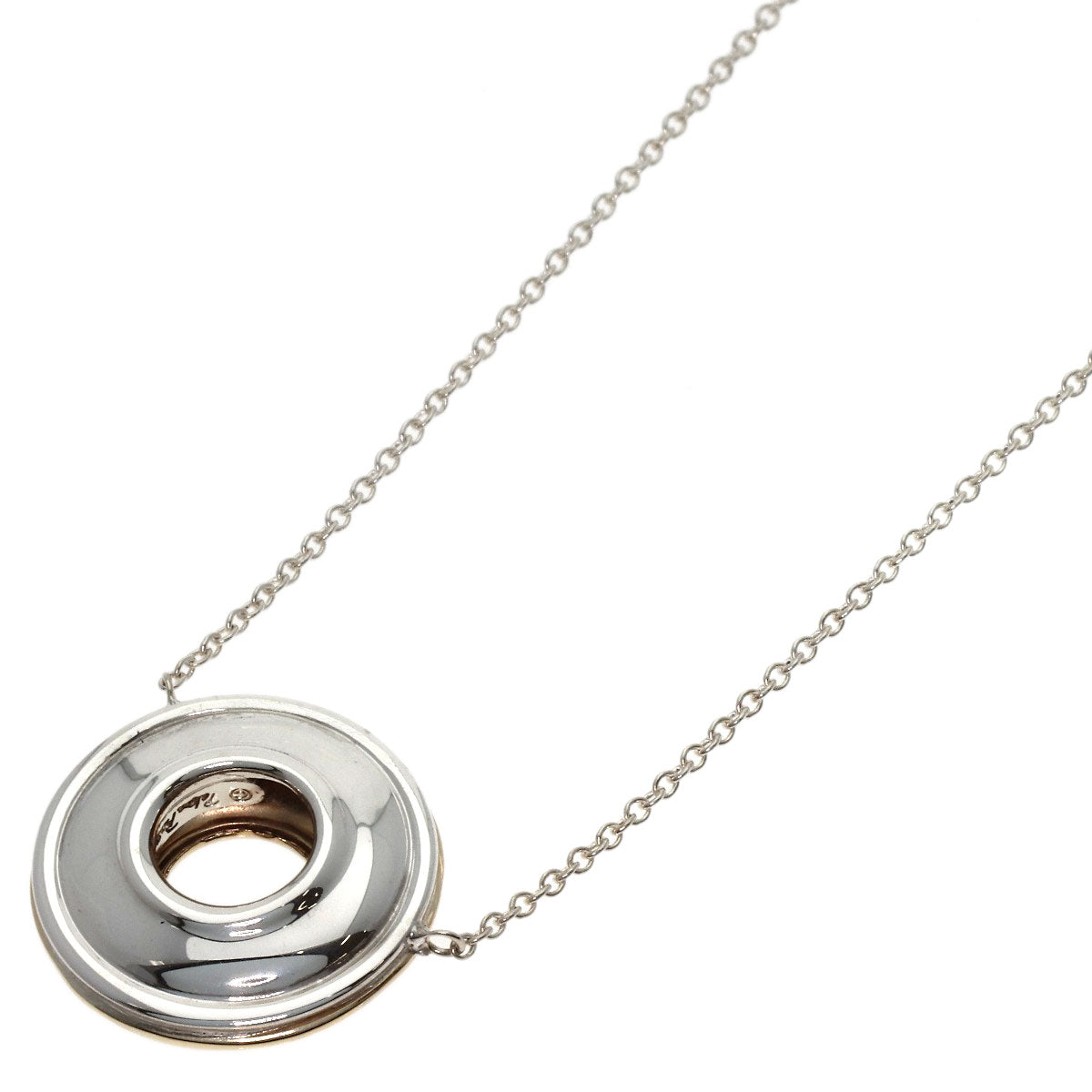 TIFFANY&Co. Circle Necklace Silver 18K Yellow GoldLadies [Used]