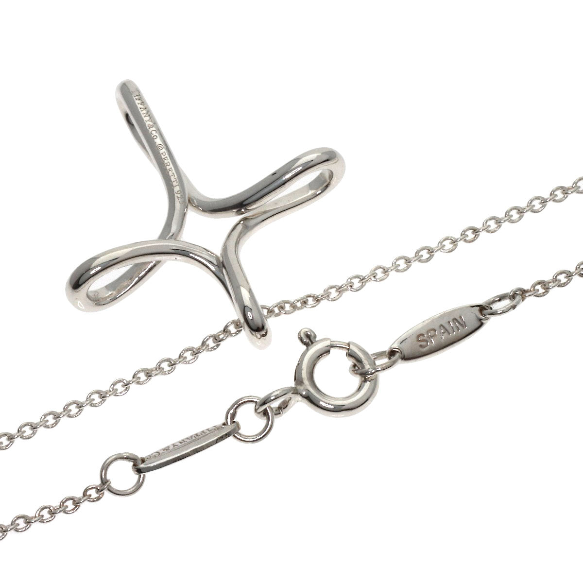 TIFFANY&Co. Open cross Necklace Silver Ladies [Used]