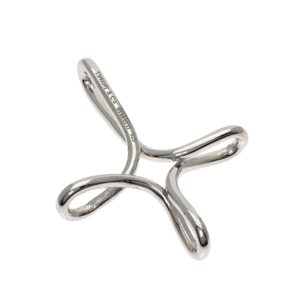 TIFFANY&Co. Open cross Pendant top Silver Ladies [Used]