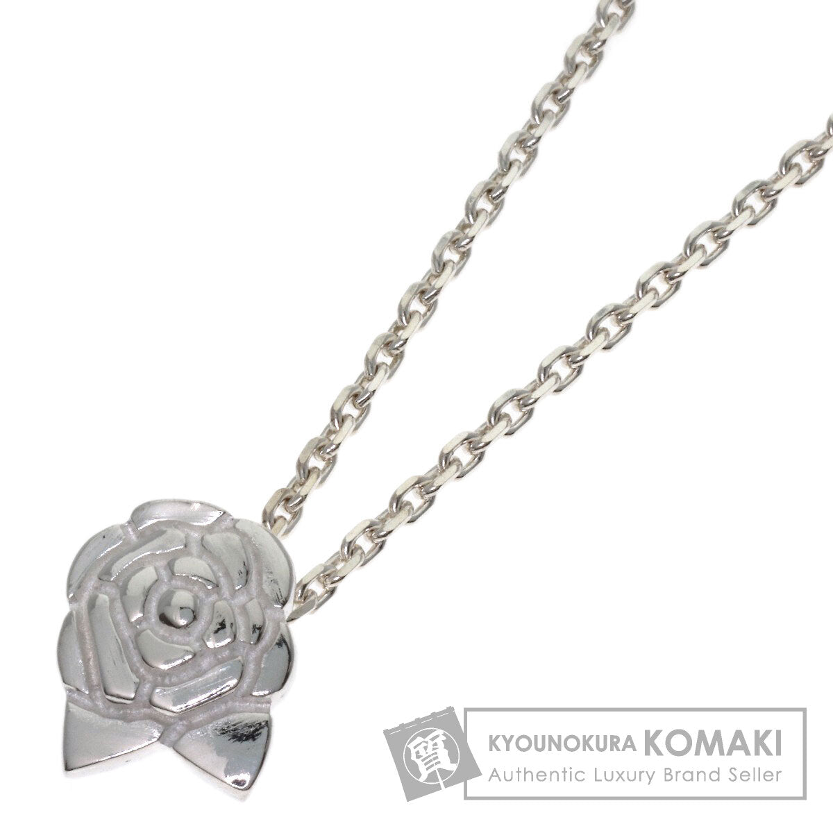 CHANEL Camelia Necklace Silver Ladies [Used]