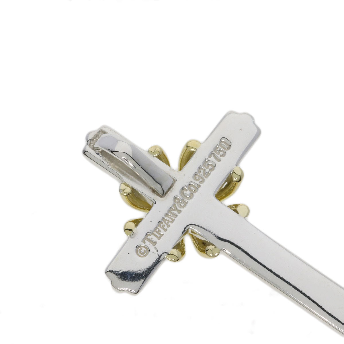 TIFFANY&Co. Signature cross Pendant top Silver 18K Yellow GoldLadies [Used]