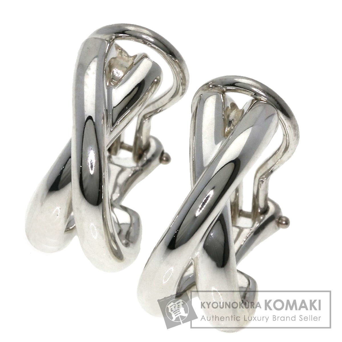 TIFFANY&Co. Paloma Picasso Cross Earring Silver Ladies [Used]