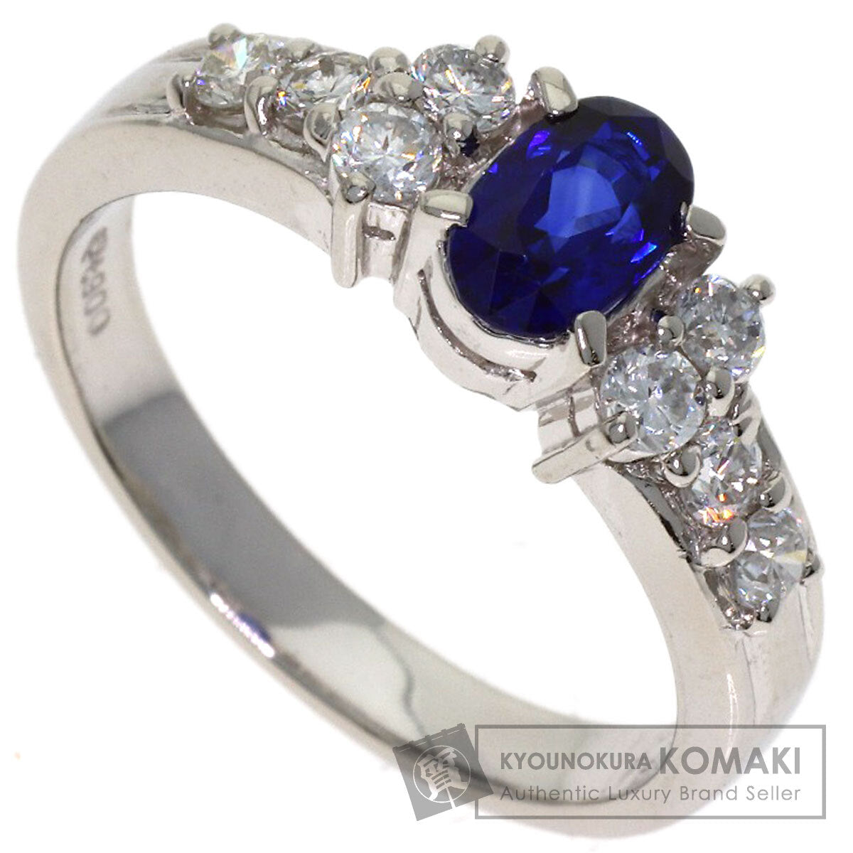 0.74ct Sapphire Diamond Ring Platinum PT900 5.7g　Ladies
