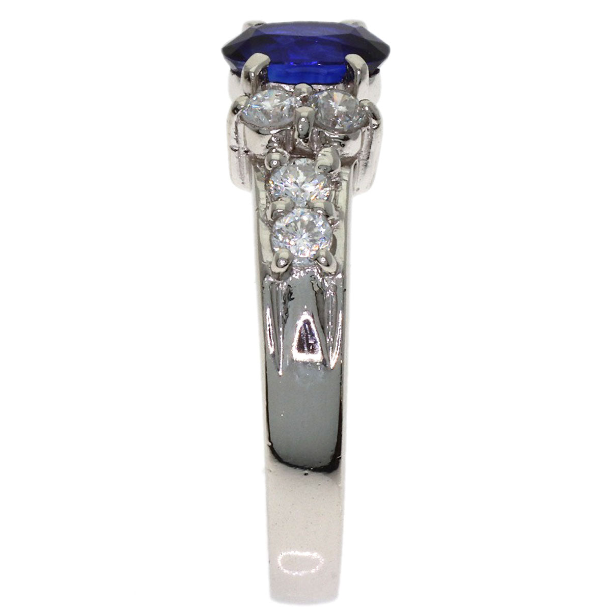 0.74ct Sapphire Diamond Ring Platinum PT900 5.7g　Ladies