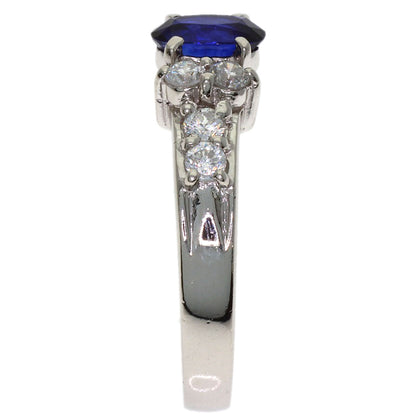 0.74ct Sapphire Diamond Ring Platinum PT900 5.7g　Ladies