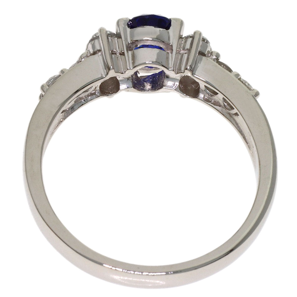 0.74ct Sapphire Diamond Ring Platinum PT900 5.7g　Ladies