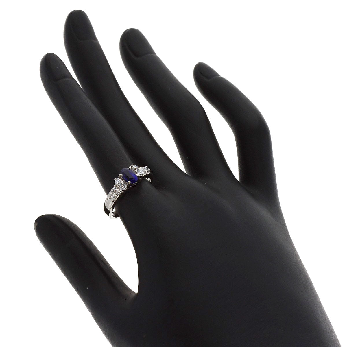 0.74ct Sapphire Diamond Ring Platinum PT900 5.7g　Ladies