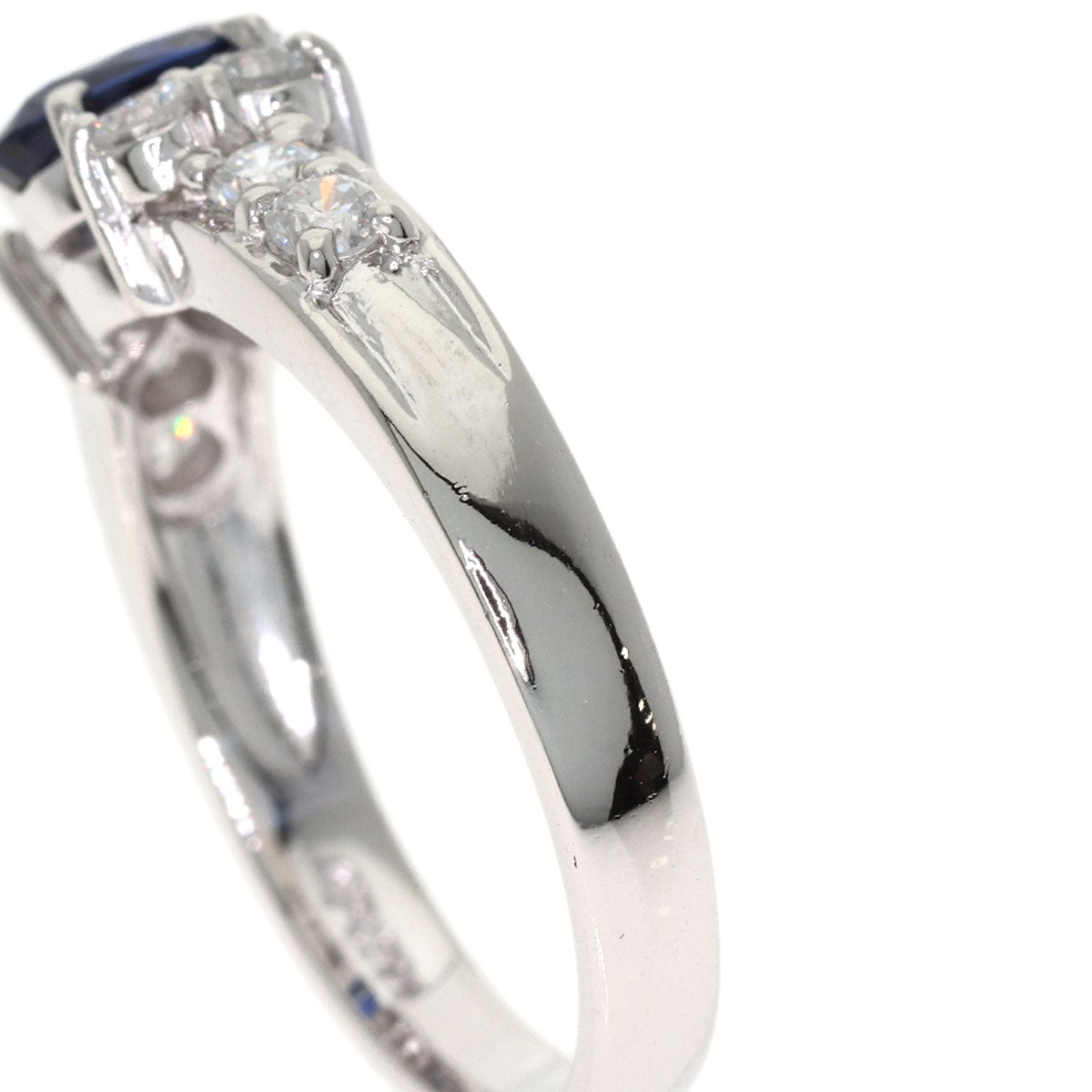 0.74ct Sapphire Diamond Ring Platinum PT900 5.7g　Ladies