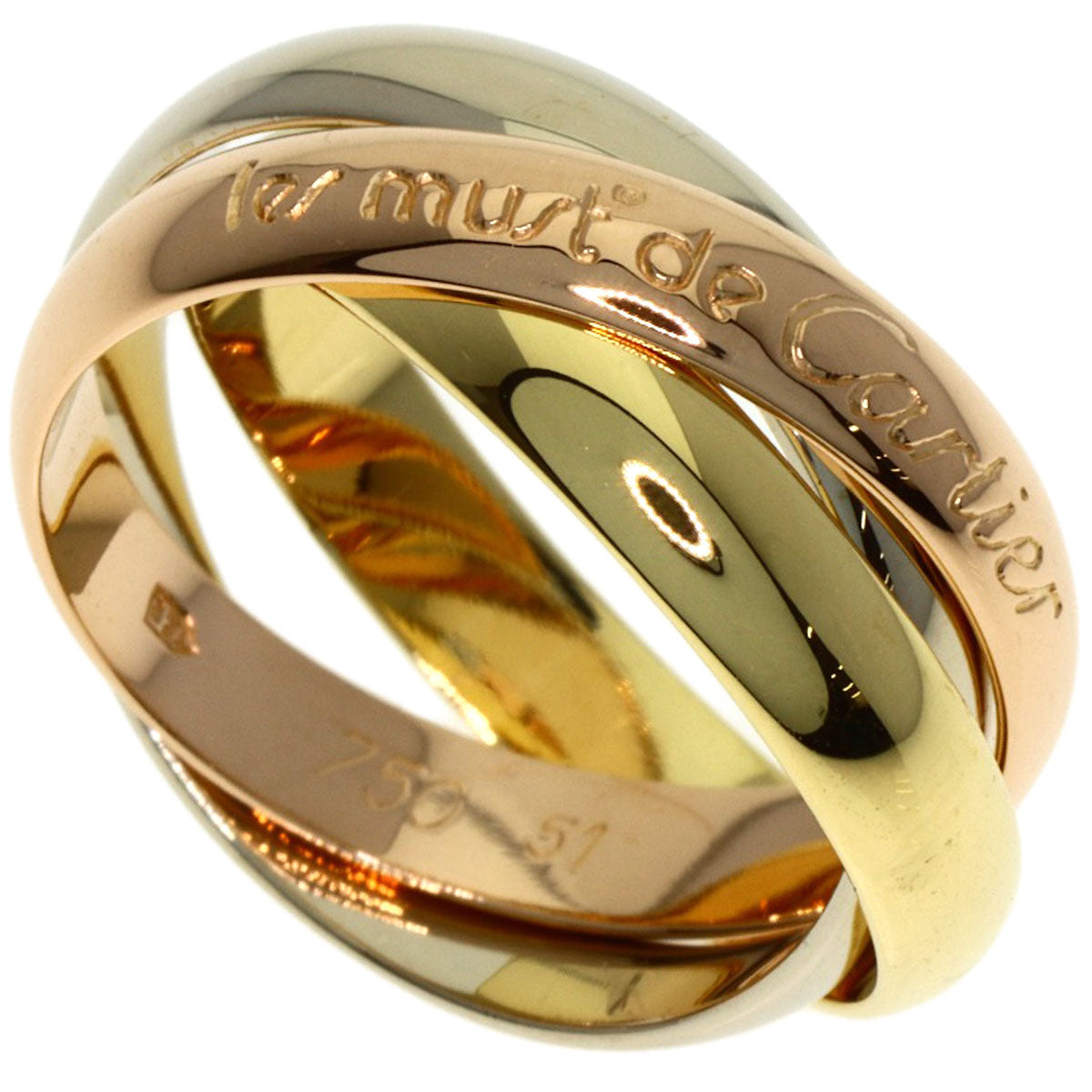 CARTIER Trinity #51 Ring K18 Yellow Gold K18 White GoldLadies [Used]
