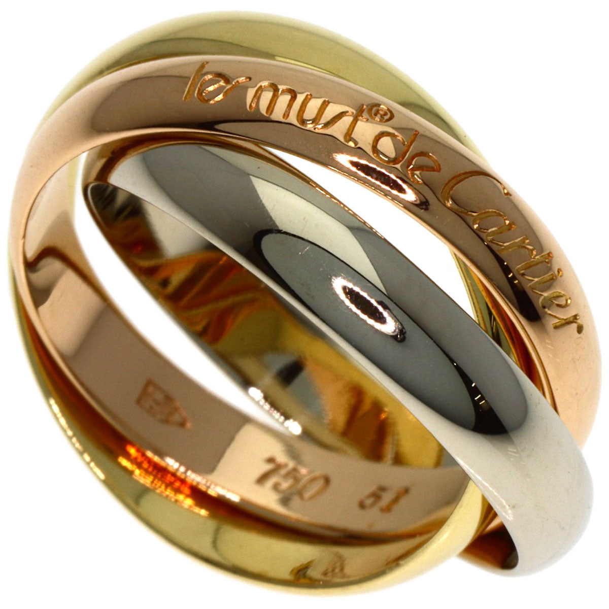 CARTIER Trinity #51 Ring K18 Yellow Gold K18 White GoldLadies [Used]