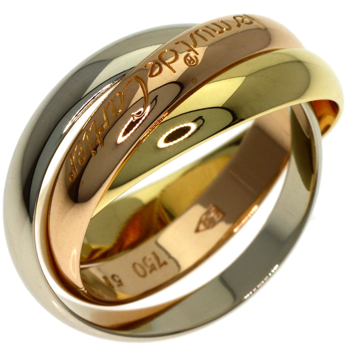 CARTIER Trinity #51 Ring K18 Yellow Gold K18 White GoldLadies [Used]