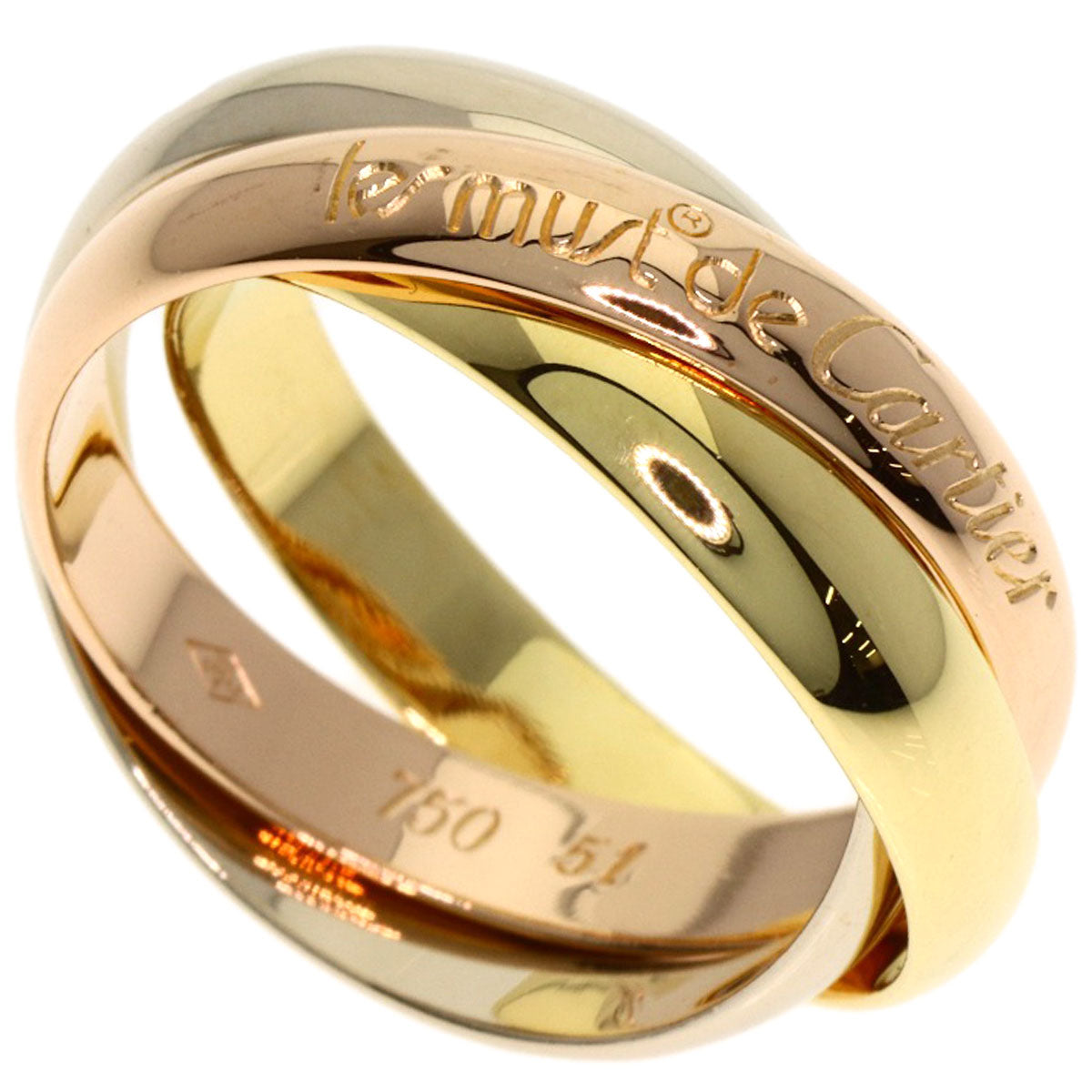 CARTIER Trinity #51 Ring K18 Yellow Gold K18 White GoldLadies [Used]