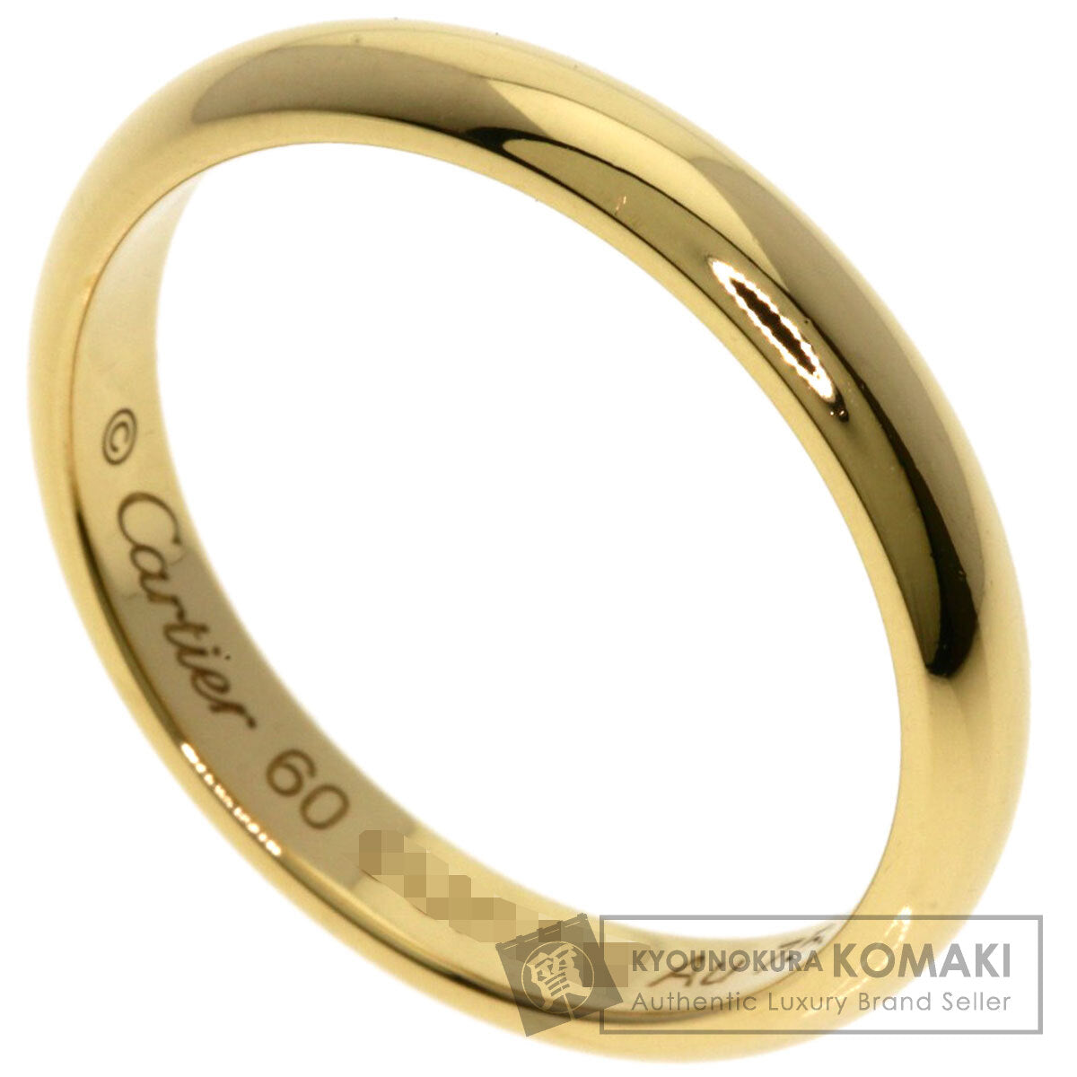 CARTIER Wedding Band #60 Ring K18 Yellow Gold Ladies [Used]
